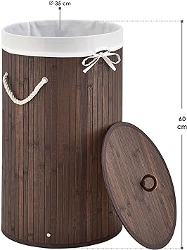 dimensions du panier à linge en bambou